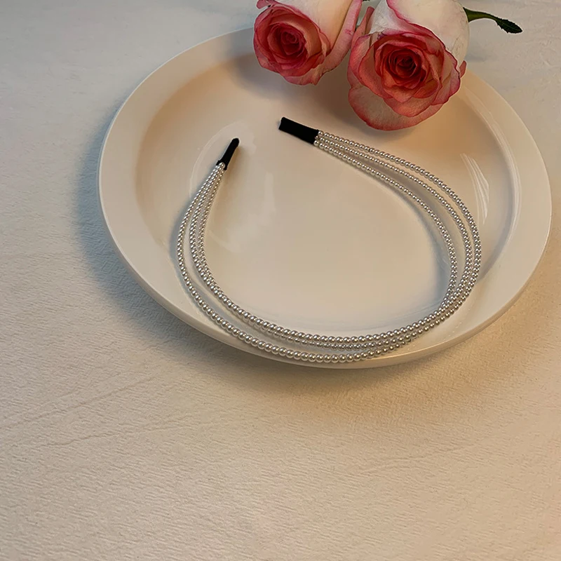 

New Simple Full Pearls Women Hairbands Sweet Headband Hair Hoops Holder Ornament Head Band Lady Elegant Fashion Hair Accessories