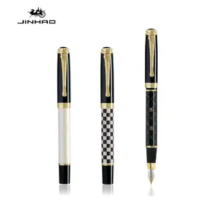Роскошный Венецианский перьевая ручка с клетчатым паттерном спирали из белого золота Амур тонкий наконечник Jinhao 500 подпись в офисе школьные принадлежности A6489