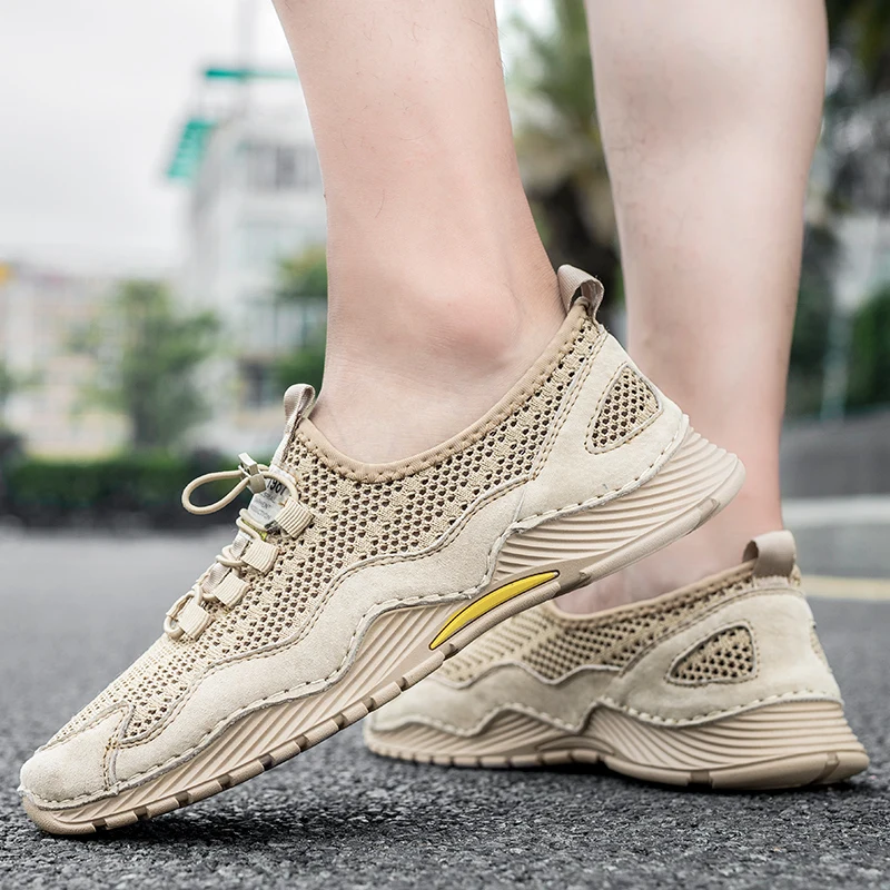 

2021 New Popular Casual Shoes Men Elastic band Lightweight Comfortable Breathable Walking Sneakers Man Mesh Casual Shoes