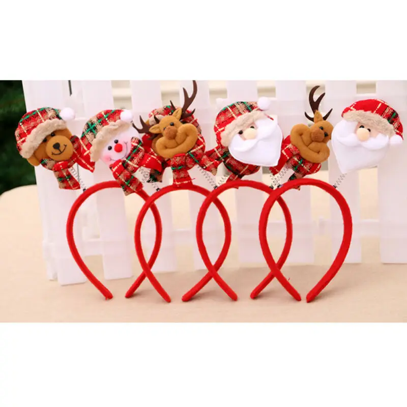 Милый Рождественский тематический головной убор Санта-Клаус Снеговик Олень Рог