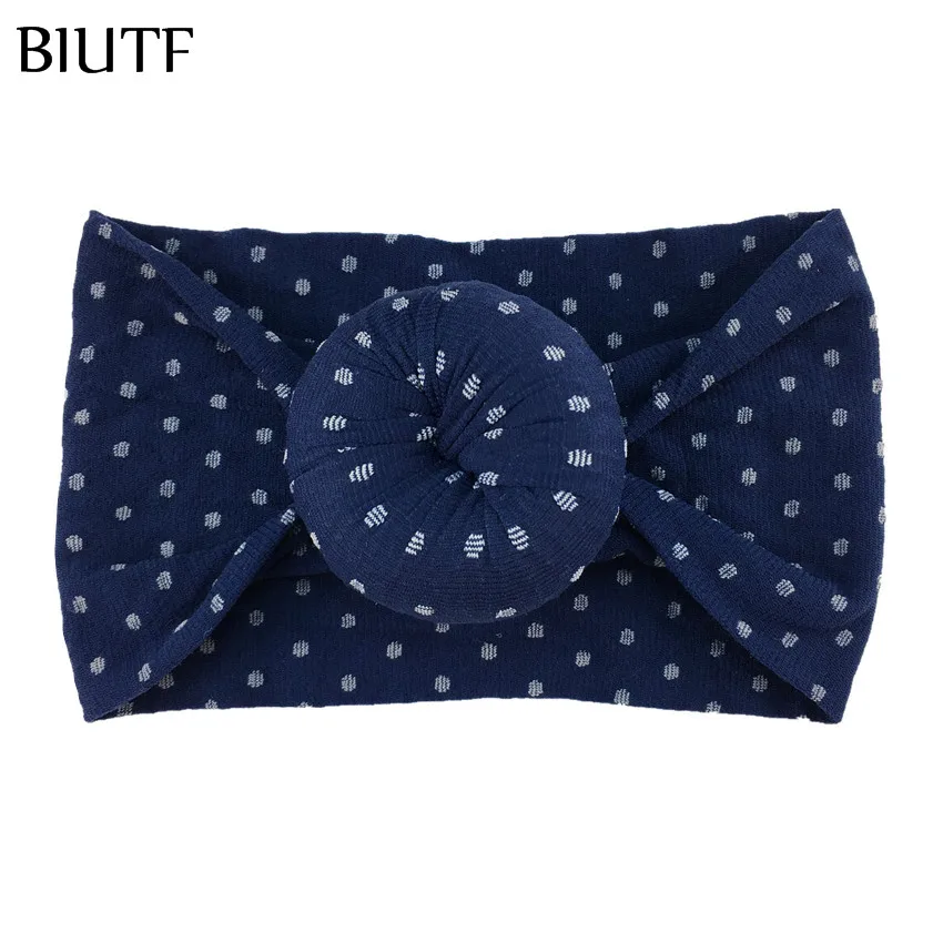 Повязка на голову в горошек с круглым узлом пончика 20 шт./лот|Аксессуары для волос