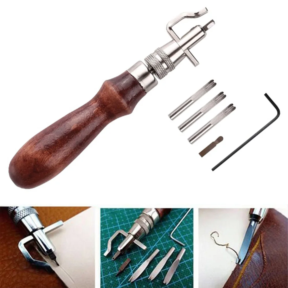 

Leather Tool 7 in1 Set DIY Leathercraft Stitching Groover Crease Leather DIY Handmade Practical Leather Tool set Domestic Tools