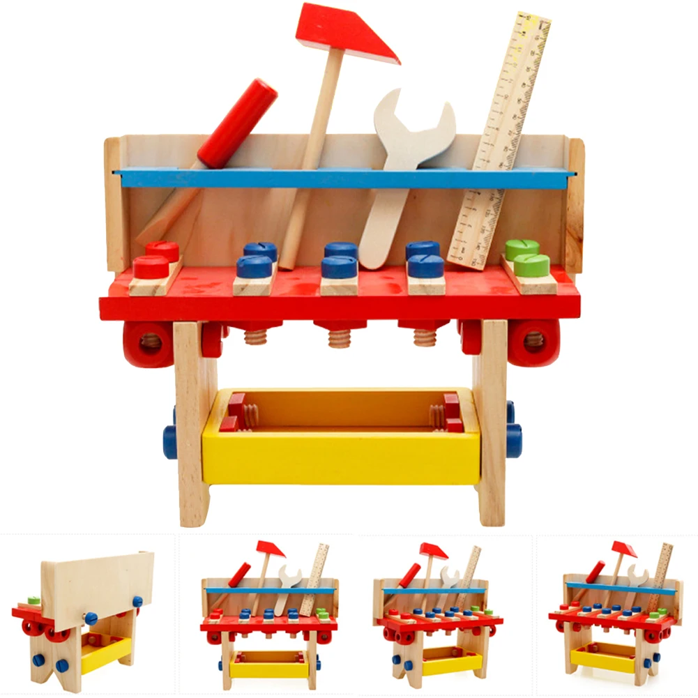 

Pretend Play Scale Engineer Children Kid Work Bench Tool Set Gift Wrench Educational Toy Wooden Kit Screwdriver