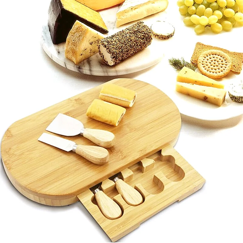 4 шт./компл. ножи для сыра из нержавеющей стали с ручкой дуба резак лопатка масла