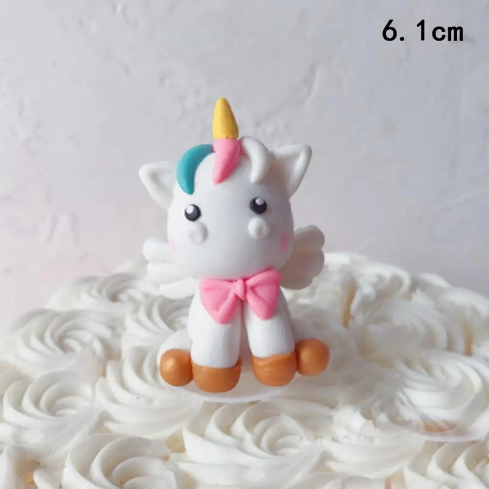 Радужный Единорог мягкий глиняный Топпер для торта вечеринки на день рождения