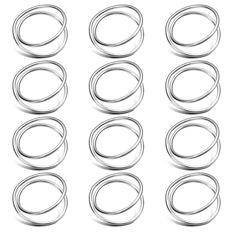

12 Pieces Napkin Ring Spiral Napkin Ring Buckle Simple Alloy Napkin Ring Napkin Holder Ring For Wedding,Reception,Dinner