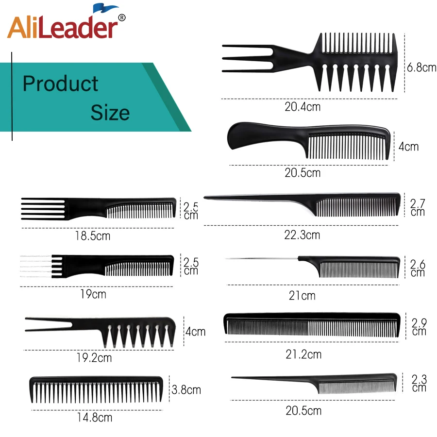 Парикмахерские расчески Alileader 10 шт./компл. Высококачественная расческа для волос