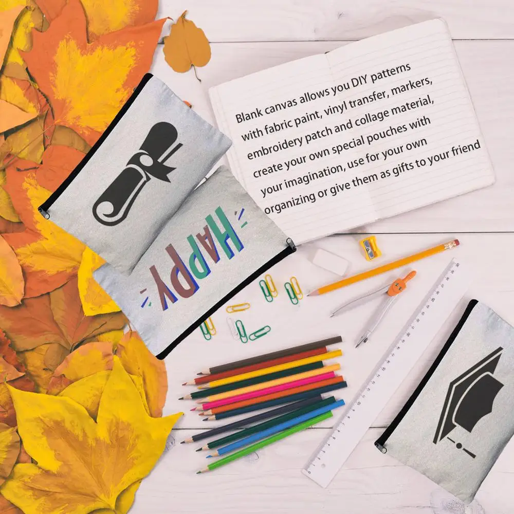 Холщовый пенал для карандашей 12 упаковок пустые мешочки поделок сделай сам