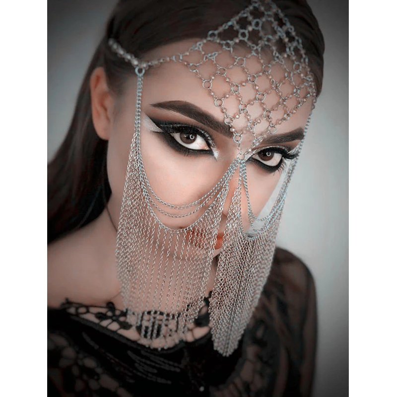 Индийские танцевальные женские аксессуары для волос цепочка головы кисточка