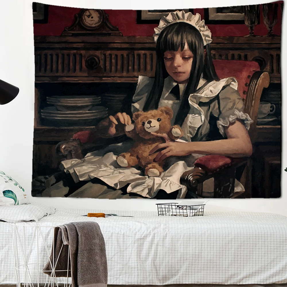 Ретро Мандала горничная Медведь узор одеяло мультфильмы настенные комиксы