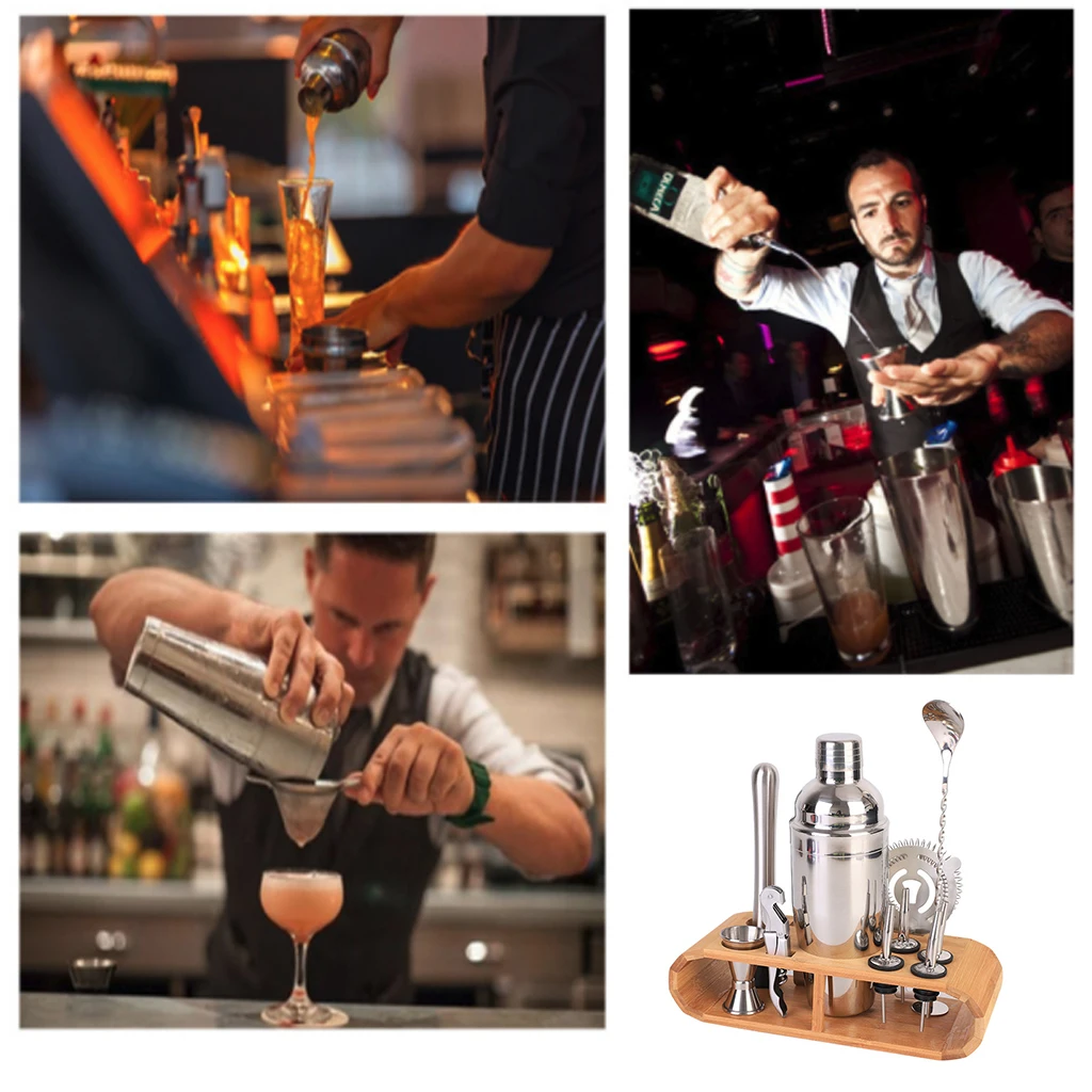 Bartender set Stylish Wooden Stand Frame Base for Cocktail Shaker Set Bartending Kit Holder Home Bar Party | Дом и сад