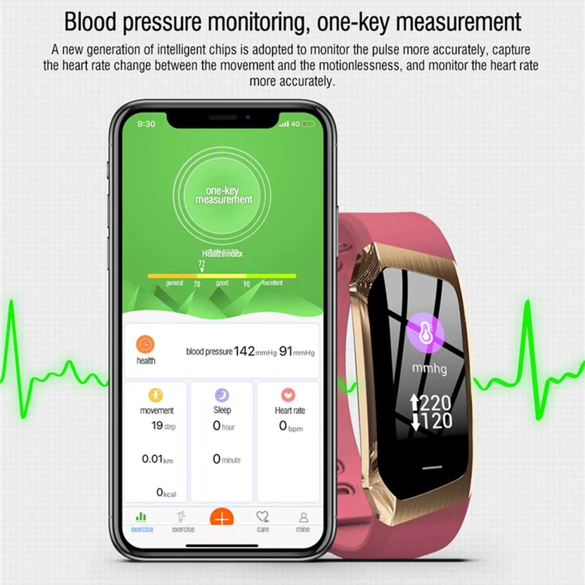 

BT 4.0 Large 0.96inch color screen E18 Smart Bracelet Blood Pressure Heart Rate Monitor Waterproof Sports Band Smart Sport Watch