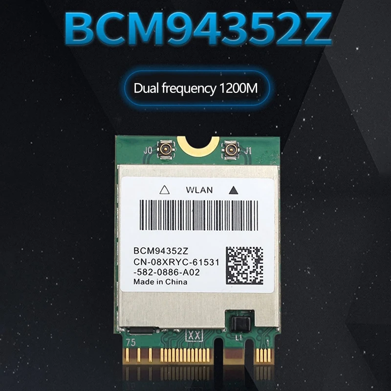 WiFi Card BCM94352Z 1200Mbps 5G/2.4G Dual Band Bluetooth 4.0 M.2 with Antenna Support Airdrop for Hackintosh MAC OS