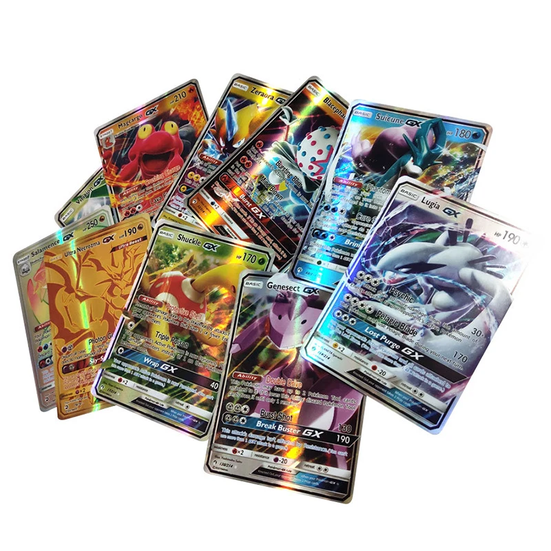 Takara Tomy Pokemon 60 100 200 шт. GX EX Мега Крышка флэш-карта 3D версия Солнце Луна потеря гром карты подарок Детская игрушка PTCG