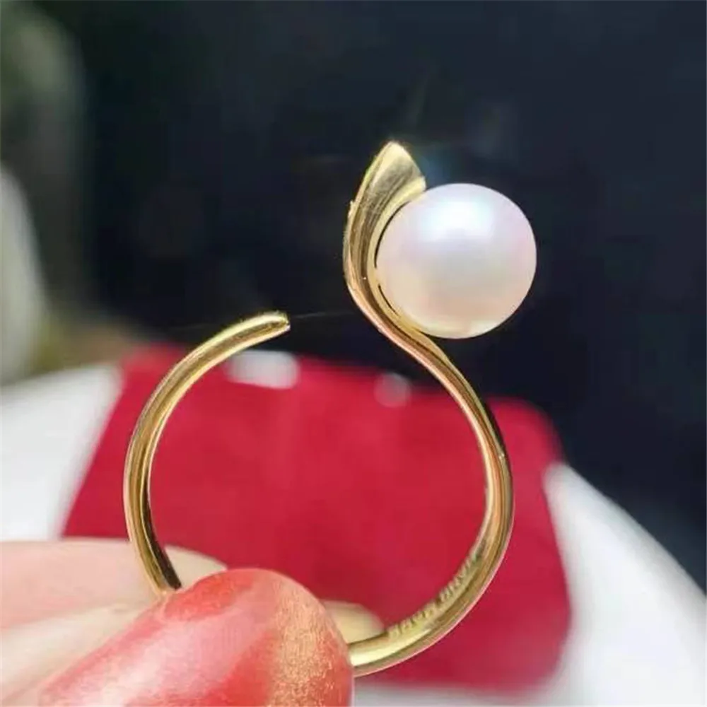 

Pearl Ring Settings, Fashionable Ring Findings, Adjustable Size 925 Silver Ring Jewelry DIY Making No Pearl