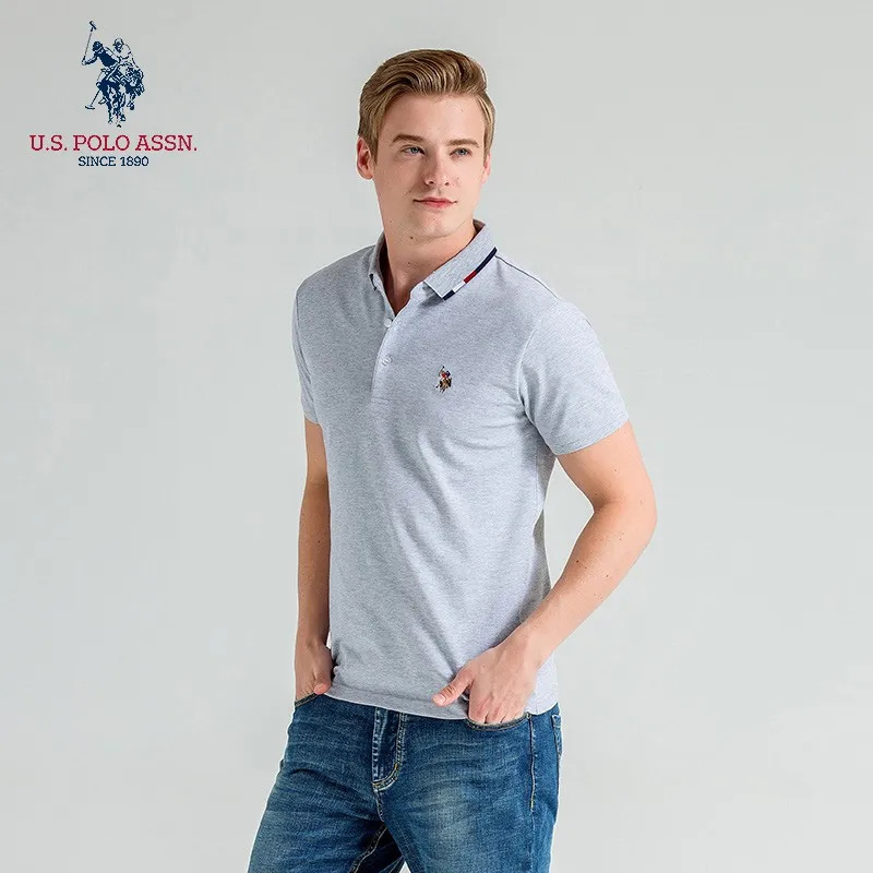 США Футболка поло Assn мужская с коротким рукавом повседневная однотонная Модная