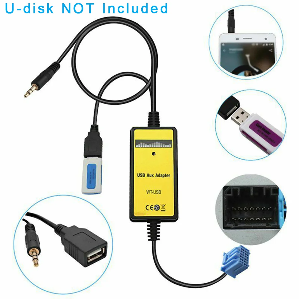 MP3 1 * телефон Aux USB адаптер 3 5 мм запчасти аксессуары Автомобильный Кабель