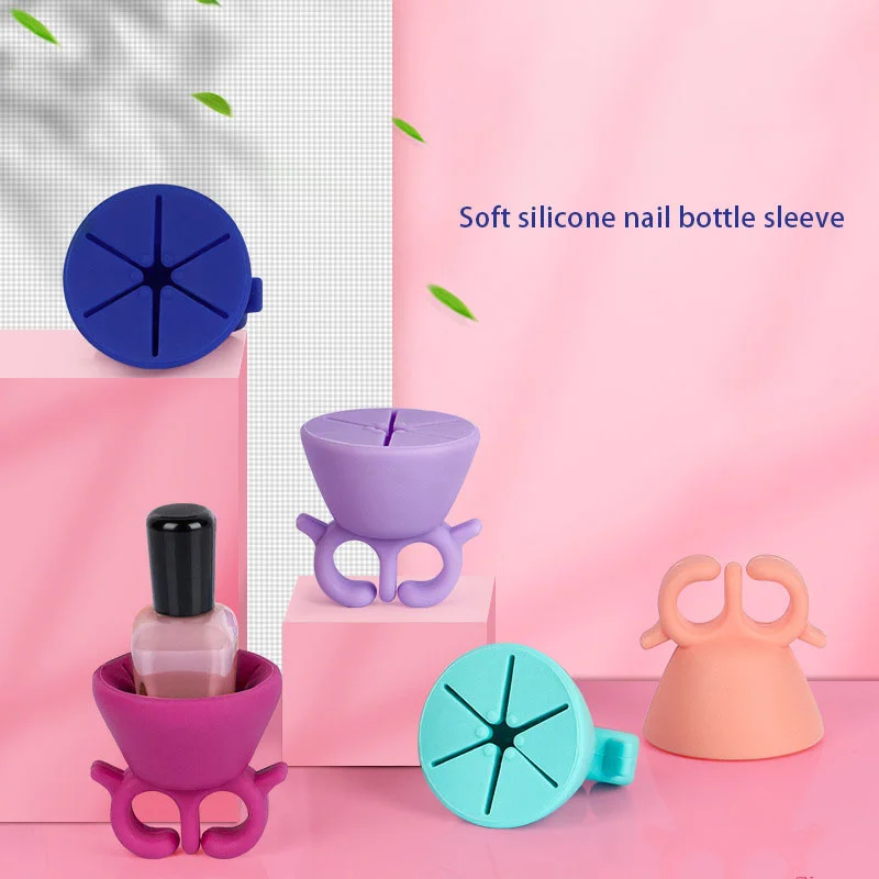 

Wearable Nail Polish Bottle Bracket Silicone Nail Polish Bottle Cover Fixer