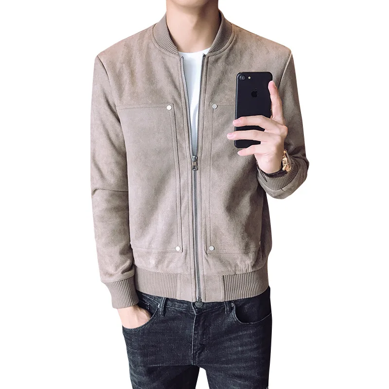 

Suede coat men's autumn/winter handsome top cotton thickened men's jacket
