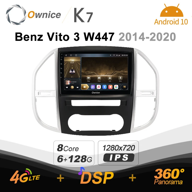

Автомобильный радиоприемник K7 Ownice 6G + 128G Android 10,0 для Benz Vito 3 W447 2014 - 2020 мультимедийное аудио 4G LTE GPS Navi 360 BT 5,0 Carplay