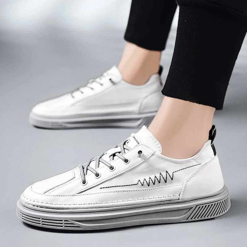

Men Casual Shoes lace up Simple Canvas Mens Loafers 2019 High Quality outdoor Comfortable fashion white Shoes Man Flats