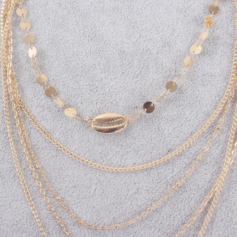 Модные многослойные в стиле бохо ожерелье с подвеской виде ракушки для женщин