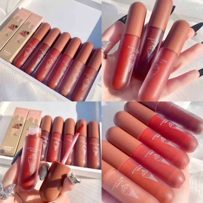 

Velvet Matte Lip Gloss Natural Moisturizing Nourishing Lipstick Waterproof Non-marking Lip Oil Lipstick Makeup Cosmetics TSLM2