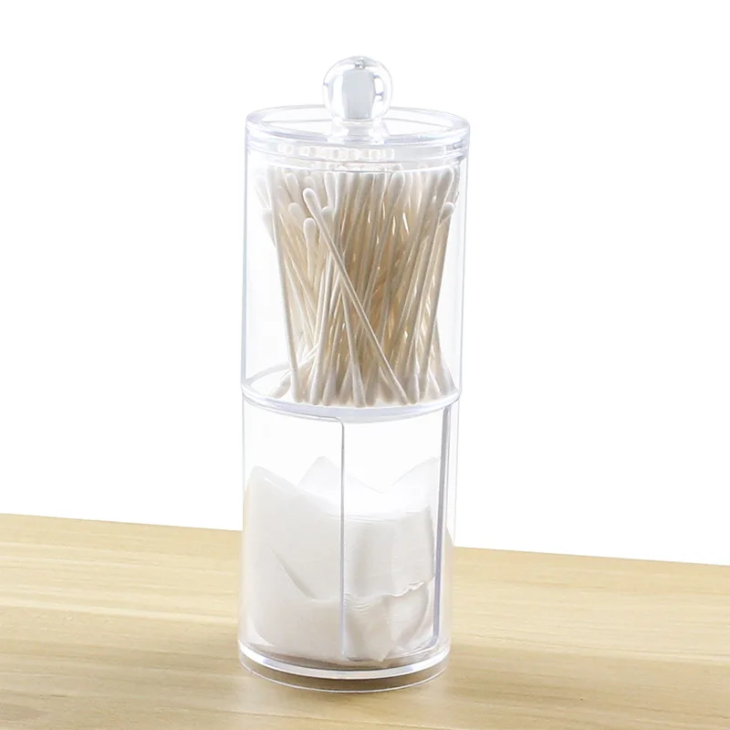 Акриловый Многофункциональный Круглый контейнер Qtip косметический