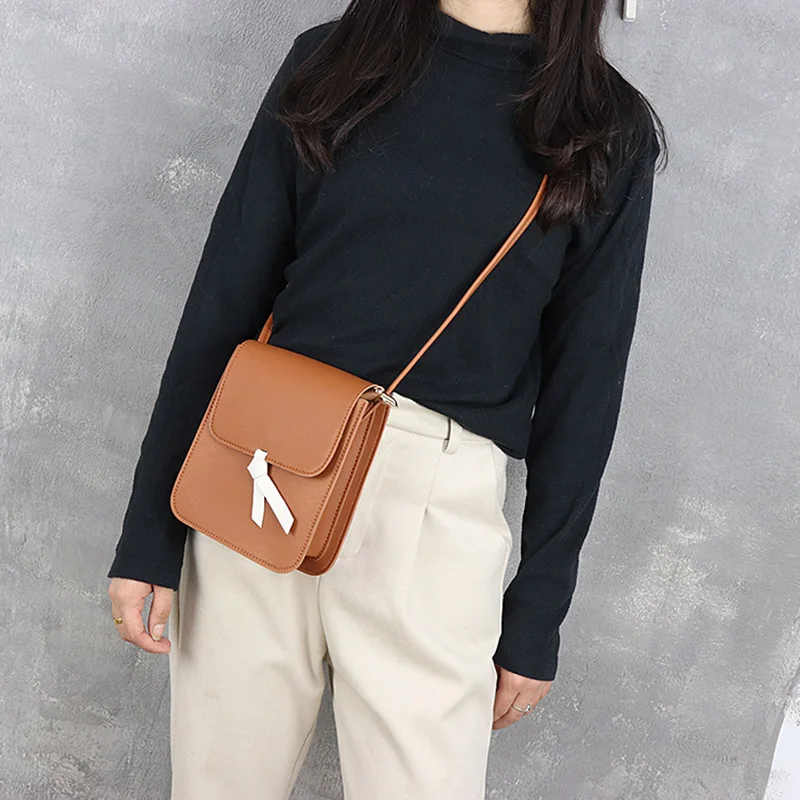 Минималистичные сумки-Кроссбоди для женщин однотонная мини-сумка на плечо