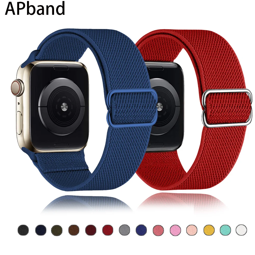 

Scrunchie Strap For Apple watch band 44mm 40mm 38mm 42mm Elastic Nylon solo Loop Adjustable bracelet iWatch series 3 4 5 6 se