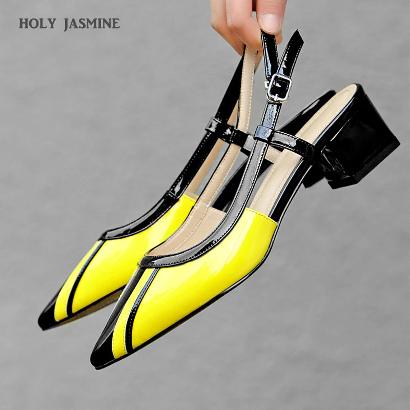 

2020 New Summer Womens Shoes Pointed High Heels Womens Sandals Color Matching Sandals Big Size Womens Shoes High Heels Sandals