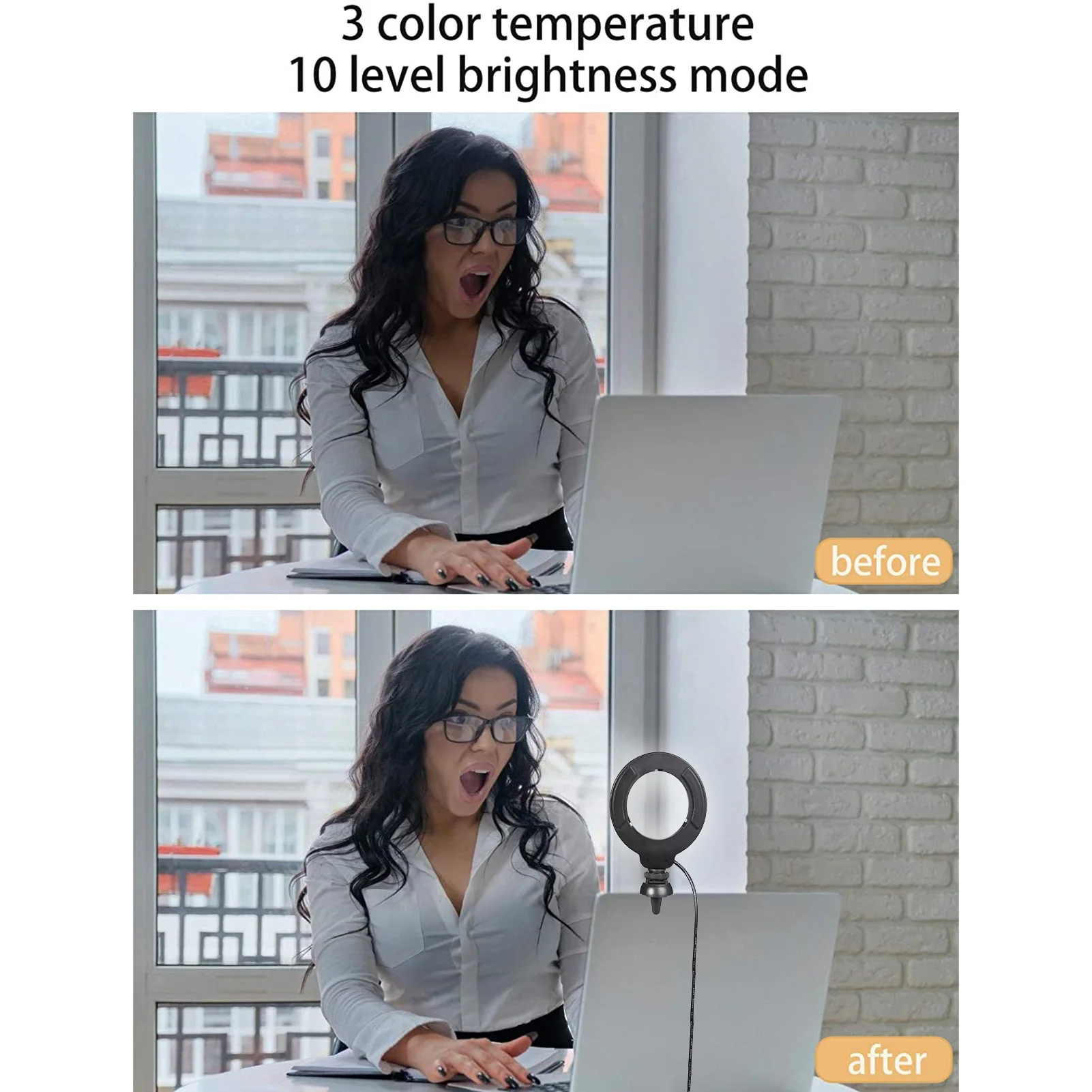 

LED Desk Lamp Flexible USB Rechargeable Clip On Table Lamp Bed Piano Study Work Reading Light 3 Color Temperatures