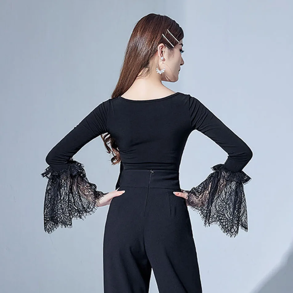 Женские топы для латиноамериканских танцев L21257A кружевные дизайнерские женские