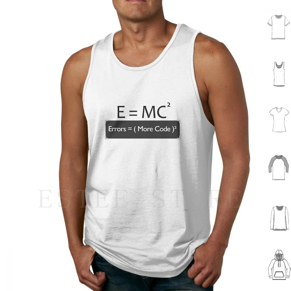 

E=Mc2 Tank Tops Vest Cotton Energy Mass Light Maths Albert Formula Equation System Science Debug Syntax Error Code Coder