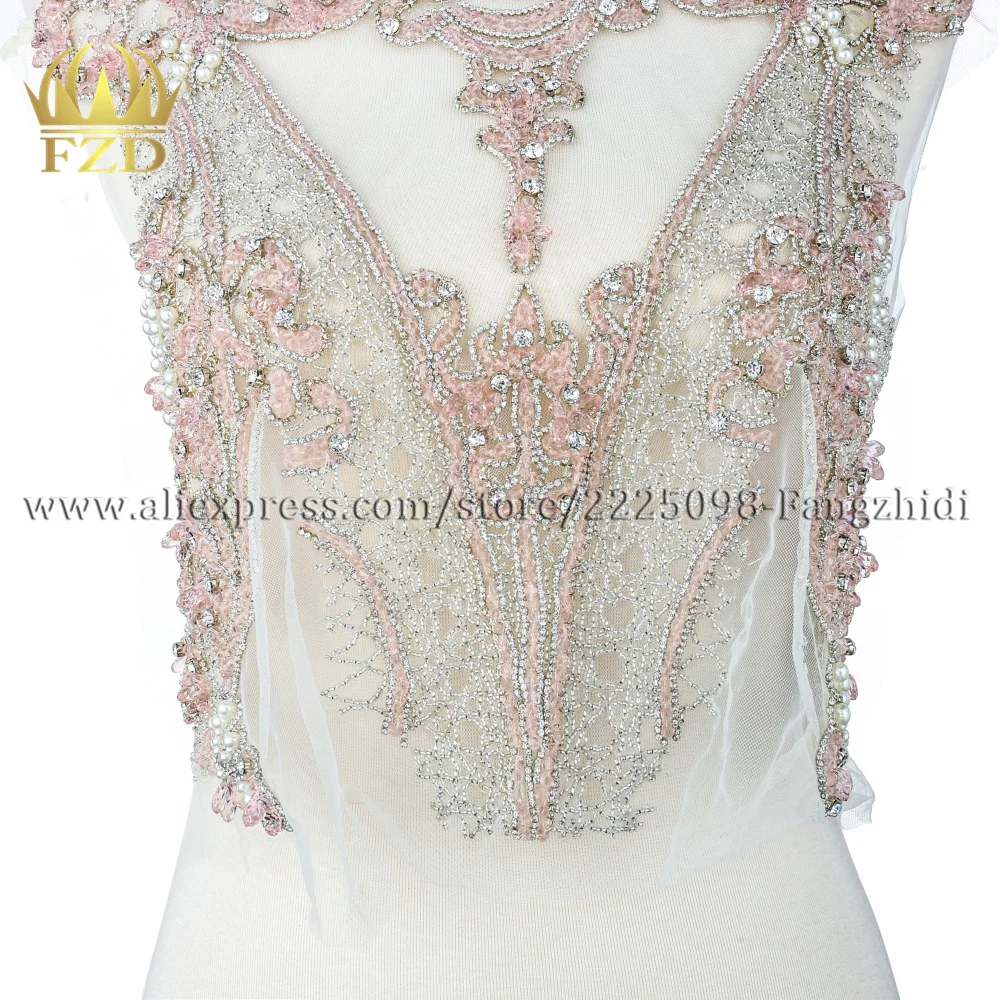 FZD 1 комплект светло розовый кристаллический камень патчи и стразы для свадебных