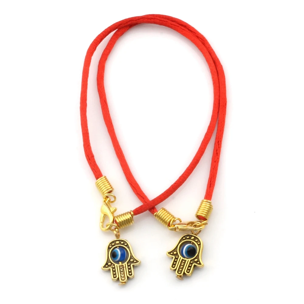 

100pcs Kabbalah Red String W/Hamsa Hand & Eye Bead Kabbala Charms Bracelets SHL1230