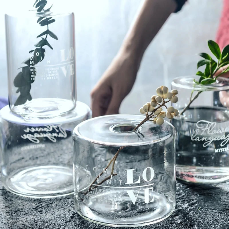 Скандинавские стеклянные бутылки для хранения скандинавский элегантный стол