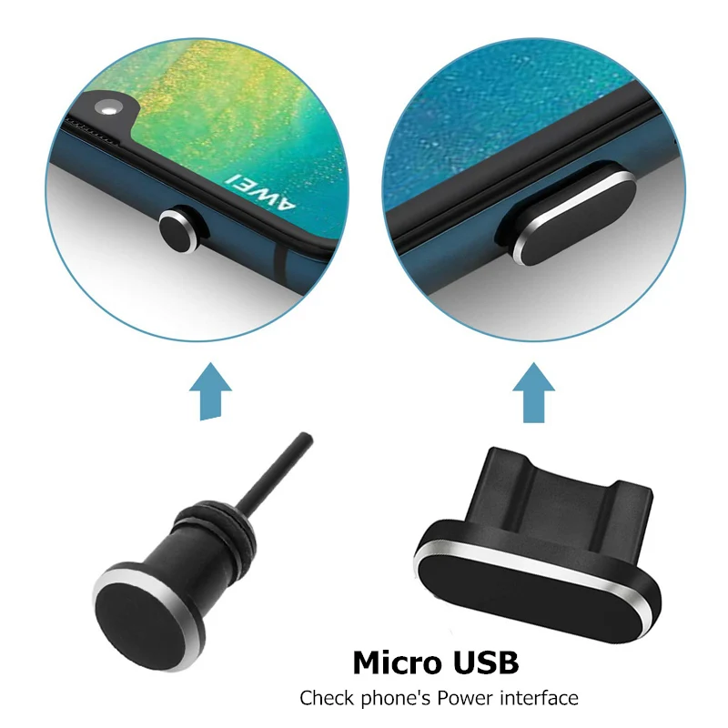 2 шт микро Usb порт для зарядки телефона + 3 5 мм разъем наушников Micro защиты от пыли