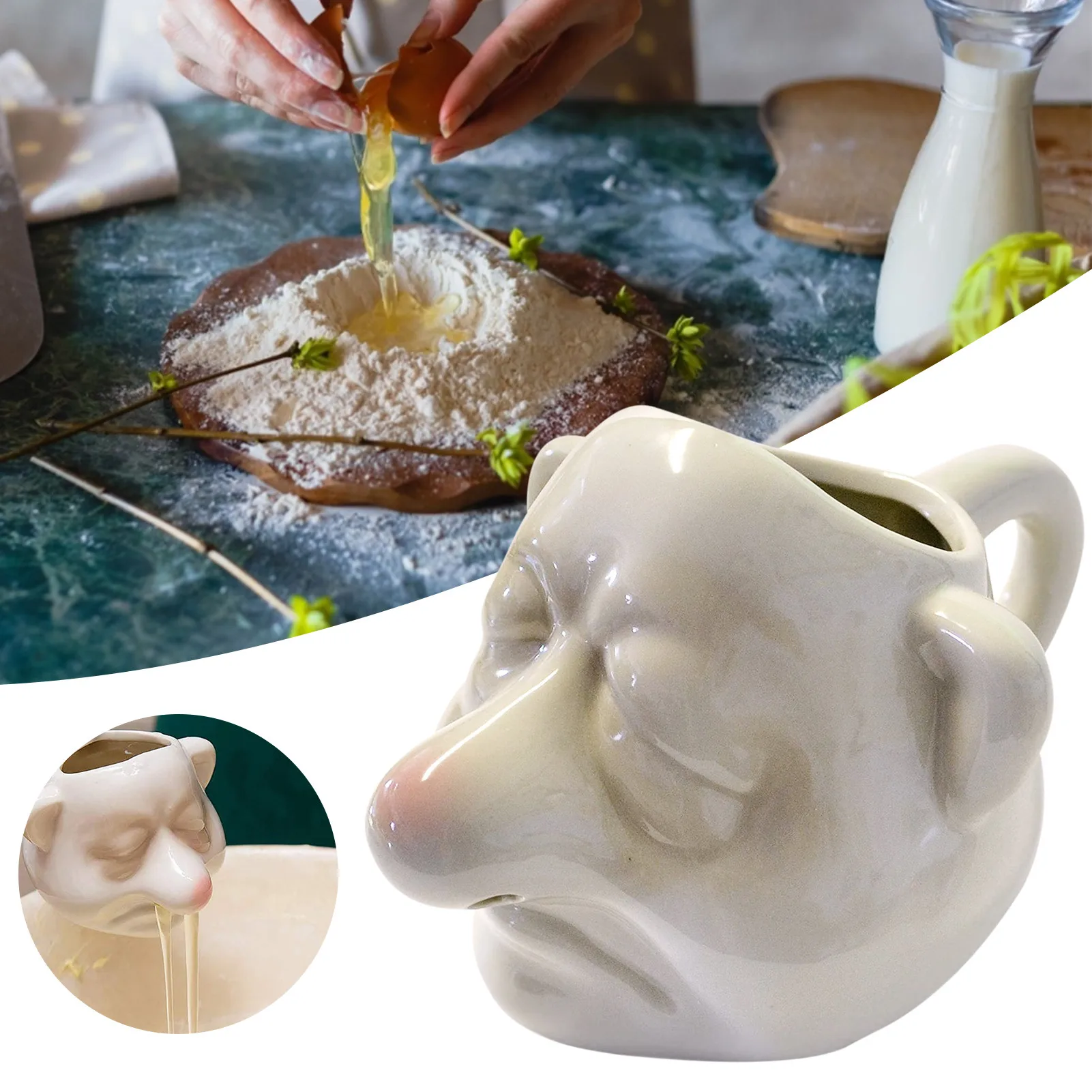 

Creative Egg White Separator Ceramic Egg Yolk White Separator Household Kitchen Gadget Egg Tools Cooking Baking