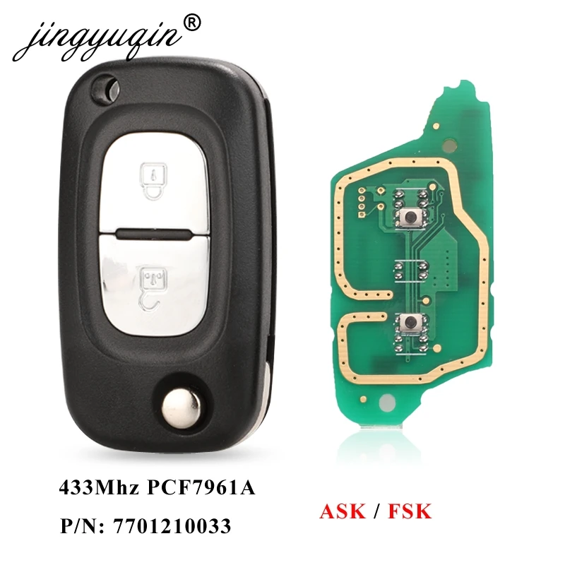 ASK/FSK 2 BTN 433 МГц PCF7961A ID46 флип дистанционный ключ для Renault Clio III 3 Kangoo Master Modus Twingo 2006 2016
