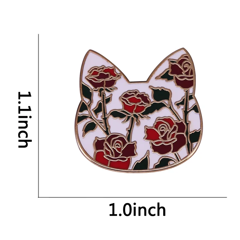 Эмалированная булавка в виде цветочного кота |