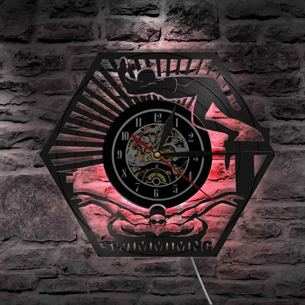 Настенные часы для плавания водного спорта настенного декора бассейна винтажная