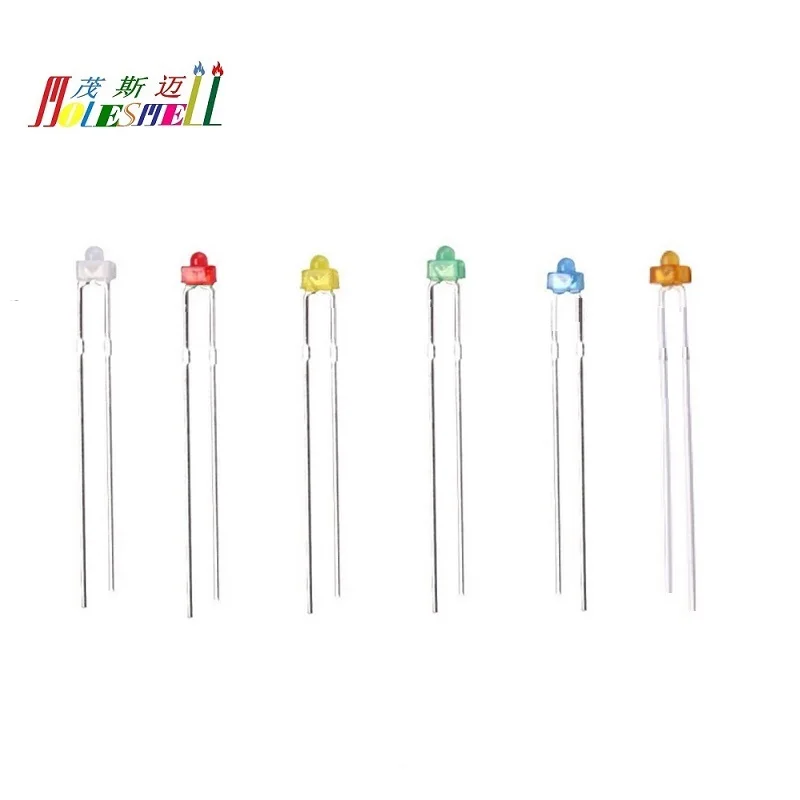 

500pcs 1.8mm led Diodes light diffused Red Yellow Blue Green White Warm white Orange diffused lens LED big/wide angle light lamp