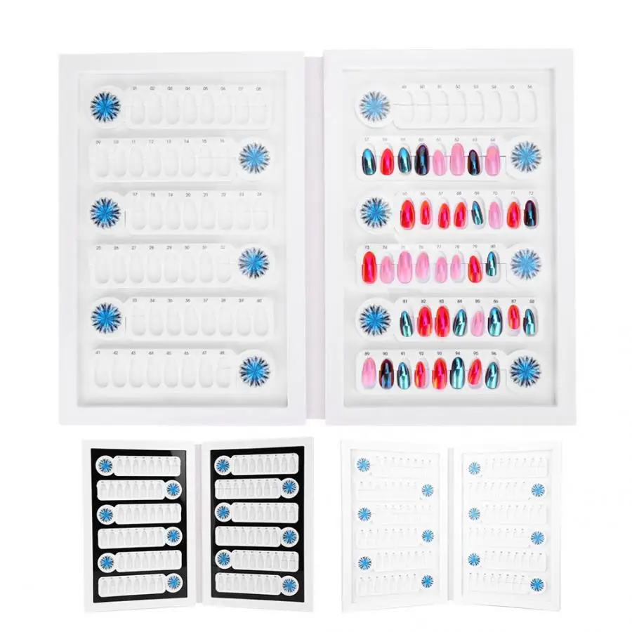 96 сеток акриловый Гель лак для ногтей цветная карта Книга магнит ложная Палитра