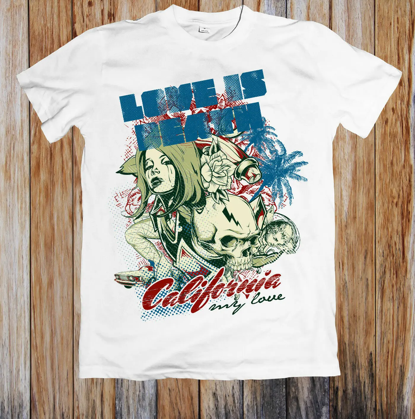 Футболка унисекс с надписью LOVE IS DEATH CALIFORNIA MY |