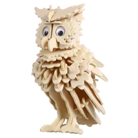 new 3d wooden owl puzzle jigsaw woodcraft kit toy model diy construction puzzle kids educational playthings