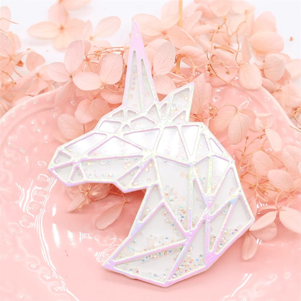 Геометрические единороги шейкер металлические режущие штампы трафареты для DIY