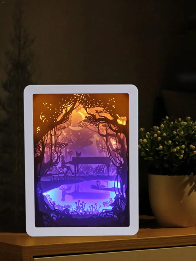 3D Светодиодная лампа бумажная скульптура Ночной светильник сделай сам ручная