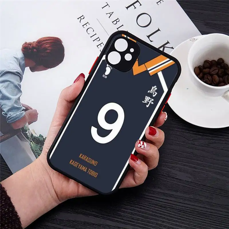 

Haikyuu!! Karasuno Jersey Shoyo Phone Case black matte transparent For iPhone 7 8 x xs xr 11 12 pro plus mini max Clear