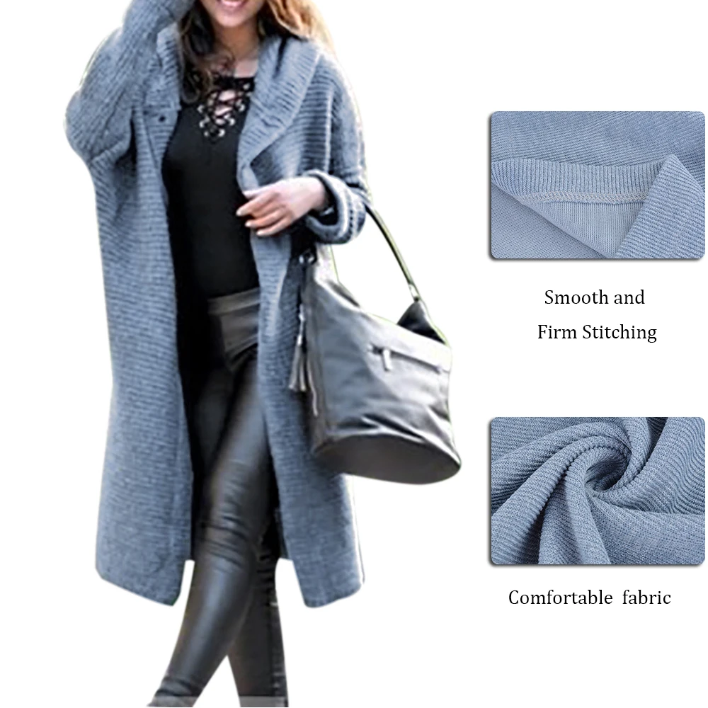 

Women's Sweaters Winter Pop Newable Casual Loose Sweater Female Autumn Cardigans Single Breasted Puff Hooded Coat Plus Size